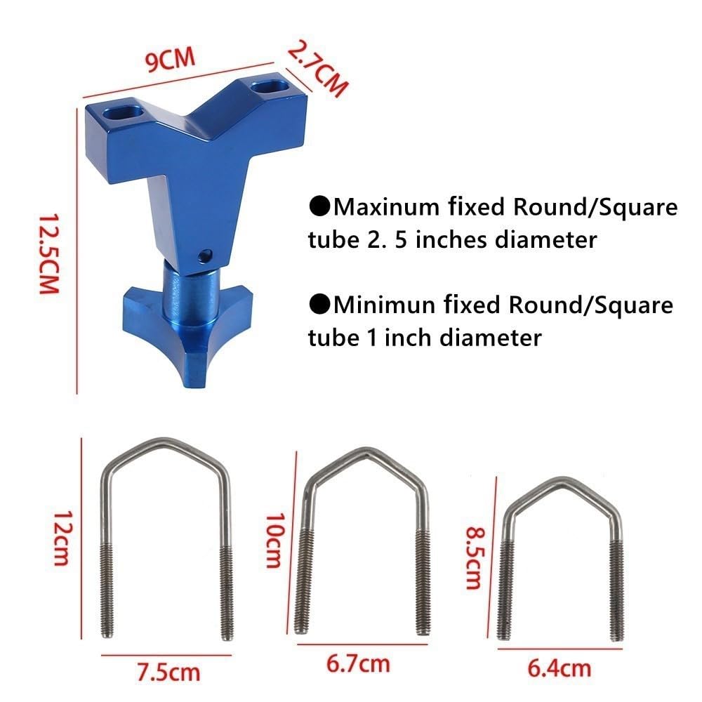 Podnośniki samochodowe Pasuje do rury regulowany uchwyt mocujący rurę Jack pasuje do dachu Wrangler JK TJ 2 szt. podnośnik uniwersalny uchwyt 1 "-2.5"(Silver)
