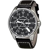 Hamilton Khaki Pilot Black Dial Leather Strap Men's Watch H64715535