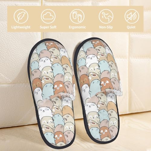 Lovely Bear Print House Slippers For Women And Men,Soft Slippers With Memory Foam,Non-Slip Indoor Home Shoes2