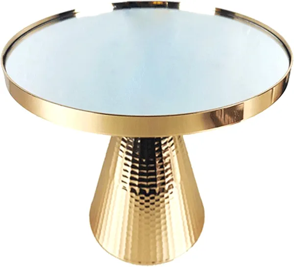 10 Inches 25.5cm Gold Round Mirror Cake Stand, 8.9 Inches Tall Cupcake Stands Metal Pedestal Holder, Party Dessert Cheese Display Plate for Wedding Party Birthday Baby Shower Celebration Home Decor