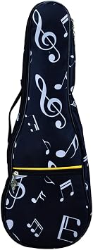 Ukulele bag 23 Inch Waterproof Durable Padded Case with Adjustable Straps - Black