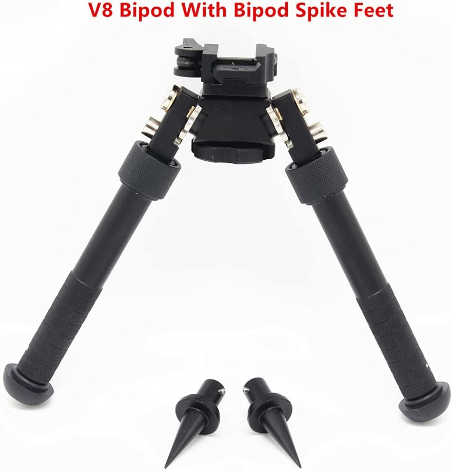 Quick Release FDE Rifle Bipod Adjustable leg with feet spikes