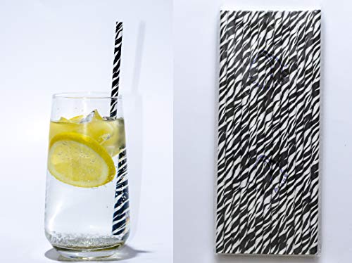 Funky Planet Pailles En Papier 25 Pcs Décorations De Fête Écologique Biodégradable Pailles À Boire BEAUCOUP DE CONCEPTIONS, Zebra, 100 pcs paper straws