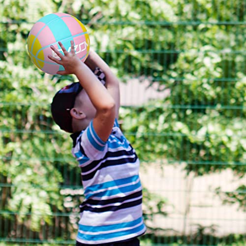 Evzom Size 5 Basketball, 27.5 Basketball Youth Rubber Basketballs For Kids Teenagers Boys Girls Indoor Outdoor Beach Play Games Anti Slip Durable #TOP4