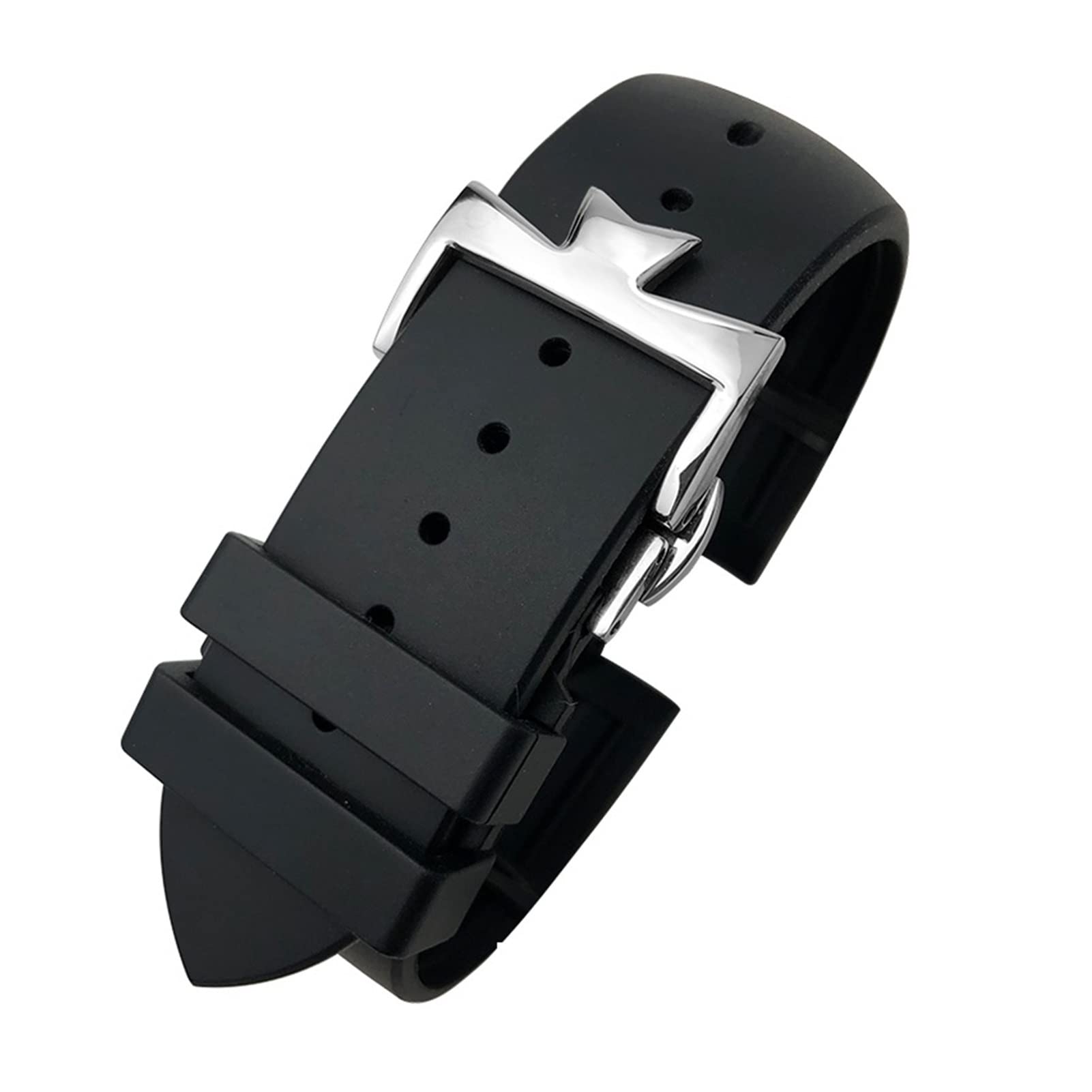 25 mm * 8mm Caucho Silicona Correa Reemplazo Reloj Negro Azul Azul Impermeable Correa Deportiva