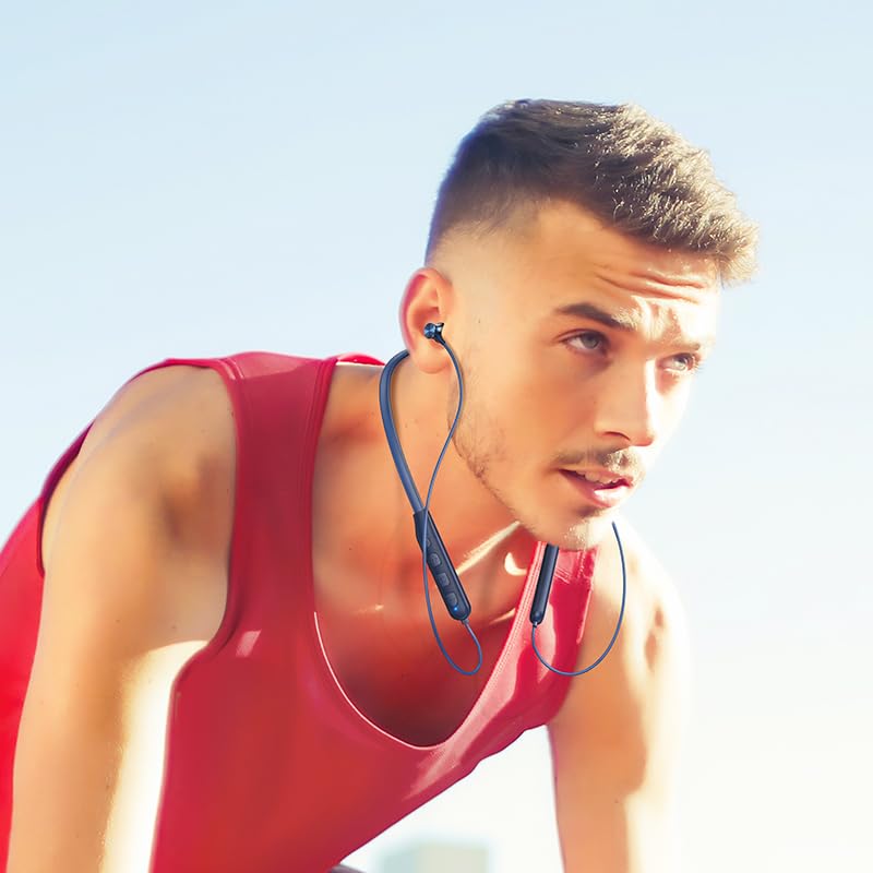 Person wearing HOCO Bluetooth Neck Band during exercise