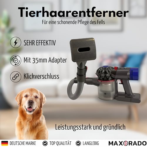 Maxorado Szczotka do usuwania sierści zwierząt z wężem, ssawka do odkurzacza Dyson V6 V7 V8 V11 V15 do Bosch do Miele do ssawki do odkurzacza Siemens pies kot pielęgnacja sierści