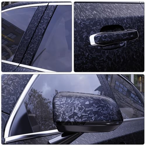 Image of Lypumso Forged Carbon Fiber Vinyl Wrap, Matte Grey Vinyl Film Roll with Bubble Free Air Release Technology, Premium Self Adhesive Automotive DIY Sticker for Car Interior Exterior (1ft x 10ft)
