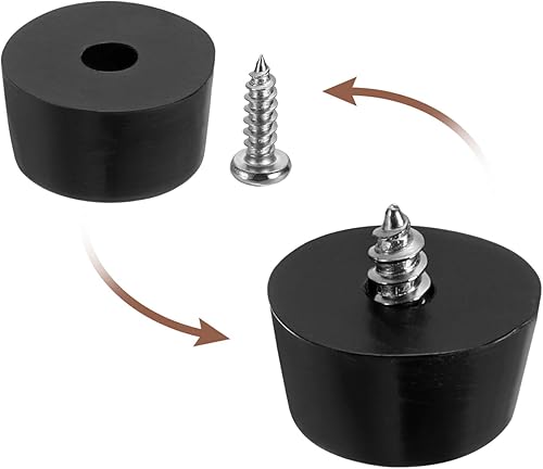 Miniatura 4 de uxcell 10 pies de goma para parachoques, almohadillas redondas de 0.28 pulgadas de alto x 0.51 pulgadas de ancho con arandela de acero inoxidable y