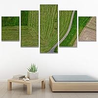 SIGNWIN 5 Panel Canvas Wall Art Modern Art Abstract Closeup Geometric Lights Mixed Media Modern Multicolor for Home Decorations Ready to Hang - 60