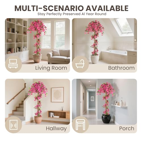 Olive Tree Artificial Plants Tall Faux Silk Plant Artificial Tree in Potted Oliver Branch Leaves and Fruits - Image 9