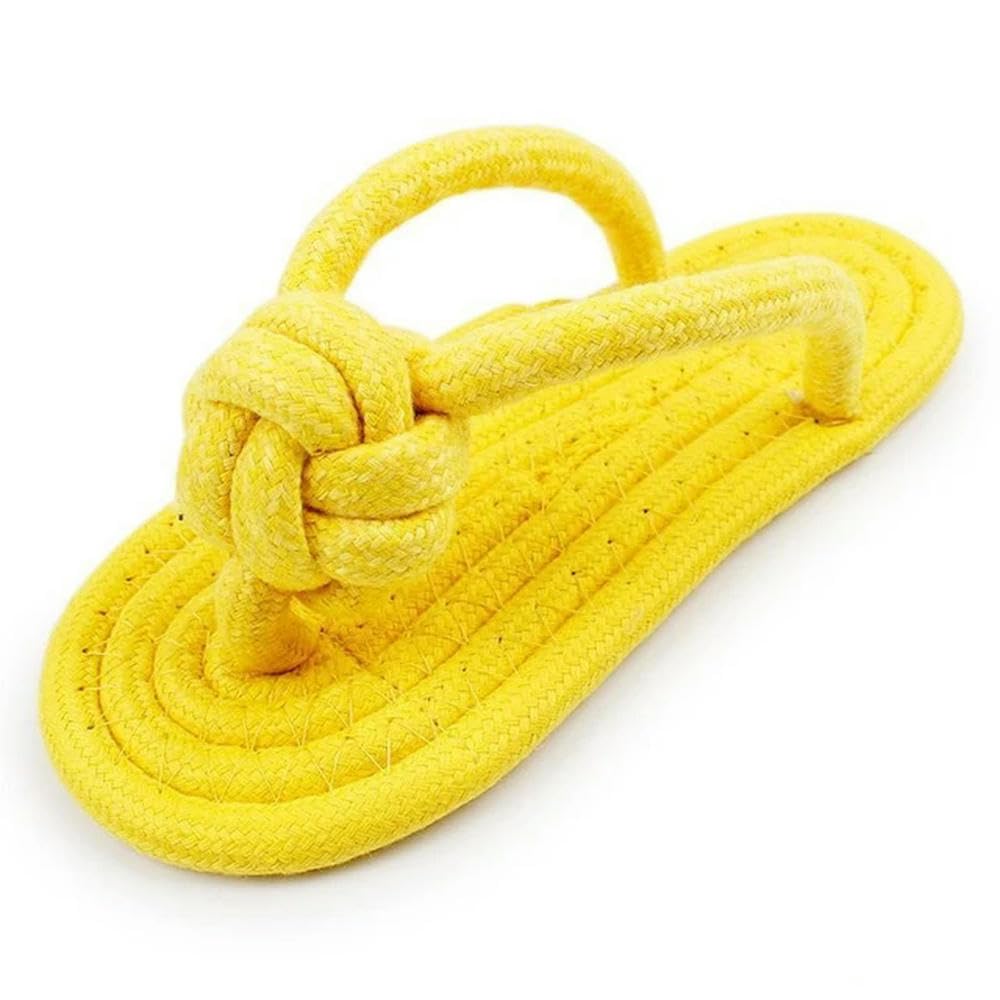 Zabawki dla szczeniąt, Zabawki dla psów Zabawka do żucia psa Bawełniana kapcia ze sznurka Trening zębów trzonowe Interaktywna zabawka 2 szt. Różowa(Yellow)