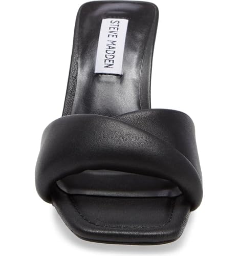 Steve Madden Women's Kitten Heel Sandal Heeled, Black Leather, 8 #TOP5