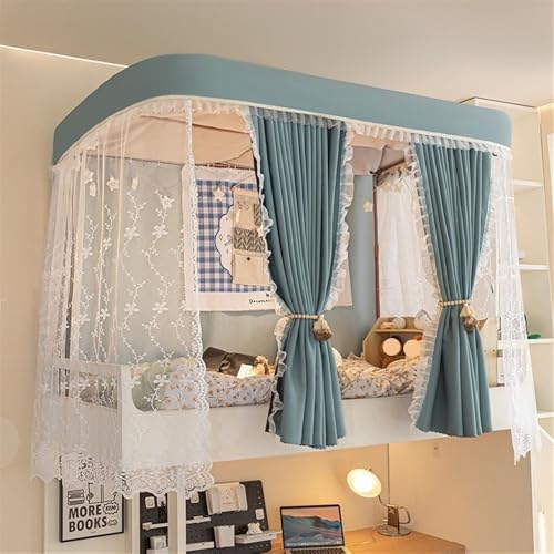 DQSPDBD Bunk Bed Canopy Curtain with Frame Bed Tent for Top and Lower Bunk Bed Canopy Set with Mosquito Net Loft Bed Curtains Bed Curtains for Bottom