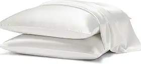 Kit 2 Fronhas Cetim Anti-frizz Seda Alto Brilho Par (White)