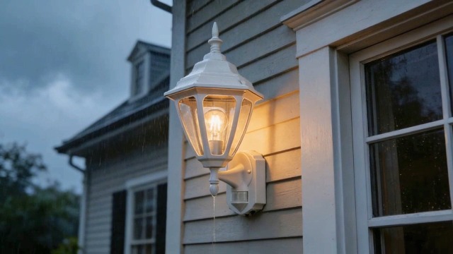 Image of Porch Lights Outdoor Motion Sensor Wall Sconce Anti-Rust Aluminum, Exterior Outdoor Wall Lights Dusk to Dawn Porch Light Fixture Wall Mount for House Outside Patio Large White