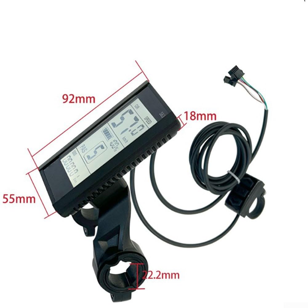 JN LCD-S830 Écran LCD pour vélo électrique, compteur de vitesse de vélo, compteur kilométrique SM E-Bike 5 broches 24 V 36 V 48 V