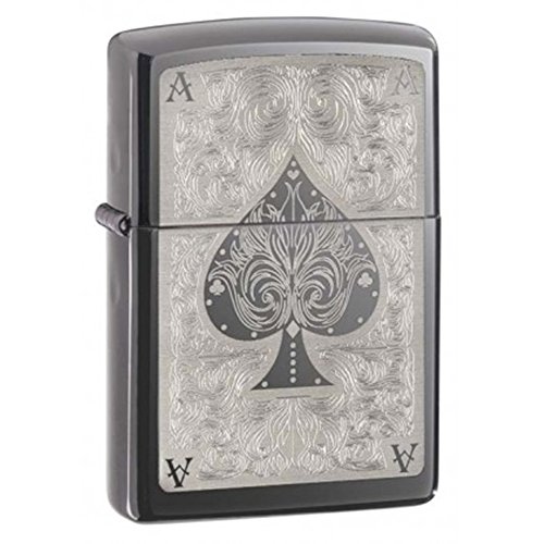 Zippo Black Ice Ace Outdoor Indoor Windproof Lighter Custom Personalized Engraved Message on Backside