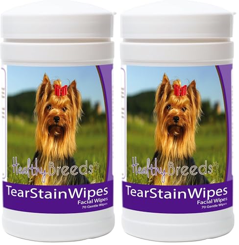Image of Healthy Breeds Yorkshire Terrier Tear Stain Wipes 70 Count (Pack of 2)