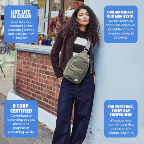 Image of ORI LONDON Crossbody Bag - Nylon Travel Sling Bag for Women & Men with Chunky Zippers - The Willesden