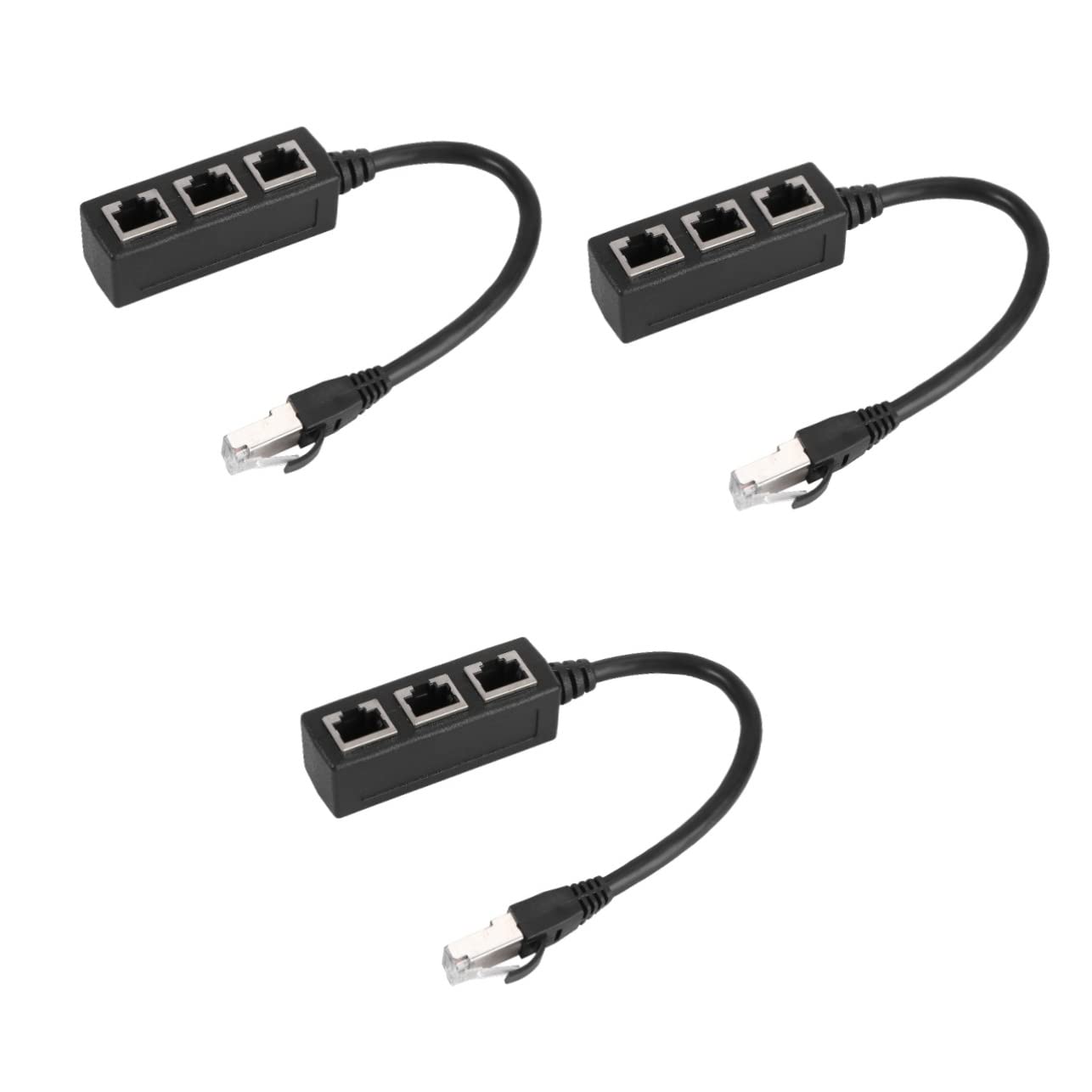 ARTIBETTER 3pcs Ethernet Splitter Adapter Male to Female Network Cable for Multiple Connections Allows Easy Access in Different Rooms for Home Office Use Random Style