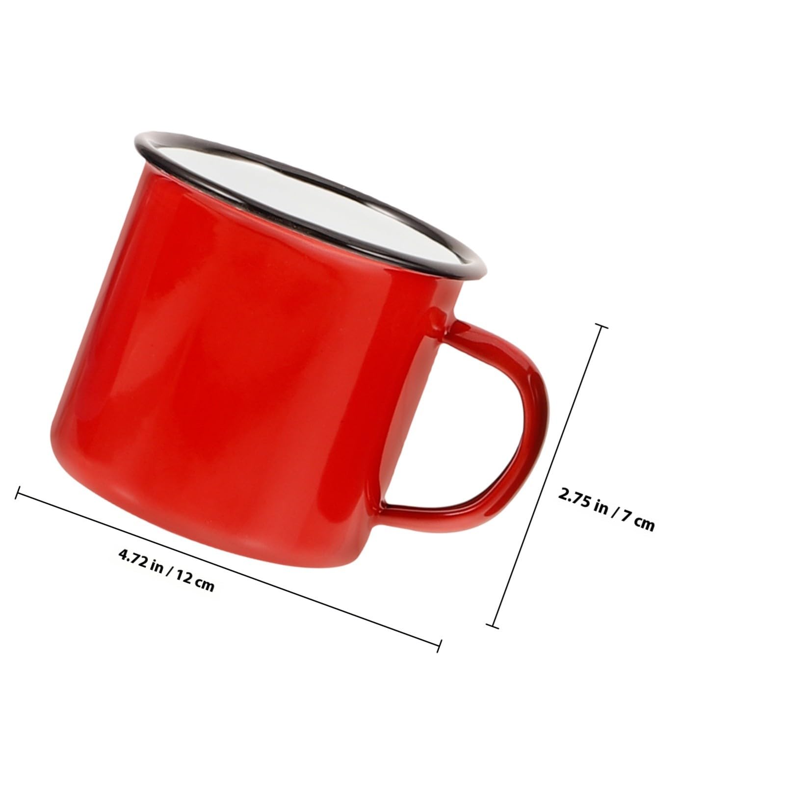 4 Stück Vintage Emaille Becher 350ml Robuster Campinggeschirr Kaffeebecher Praktisches Design Einfach zu Reinigen für Outdoor und Frühstück