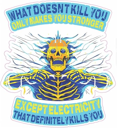 AK- Electrician Electrical Engineer Electricity Quote Bumper Sticker Vinyl Decal Water Bottle | Skateboard | Bike | Hard Hat | Computer | Waterproof | Size: 5'