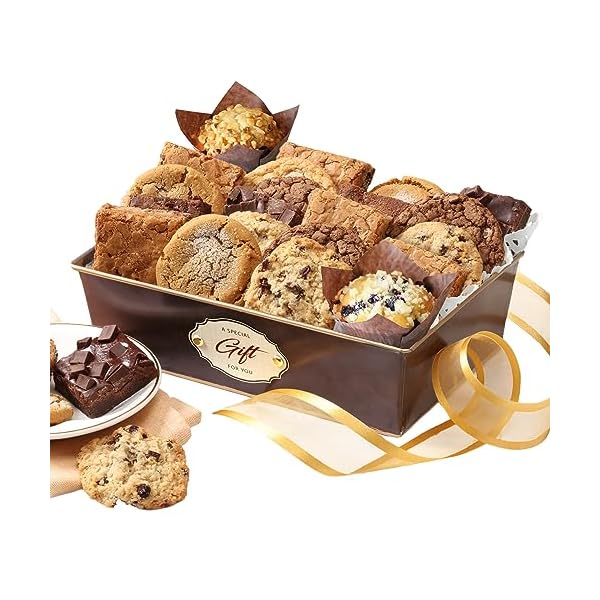 Broadway Basketeers Brownies and Cookies Gift Baskets. Individually Wrapped for Freshness Assorted Toppings and Flavors Perfect for Her Him Friends Associates