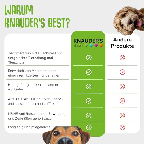 KNAUDER'S Best - Schnüffelteppich für Hunde in 60cm x 60cm - Schnüffelteppich mit mehr als 1.150 Fransen - Hundespielzeug aus 3qm Polarfleece - Weich und sanft - Hundezubehör Made in Germany – Bild 8