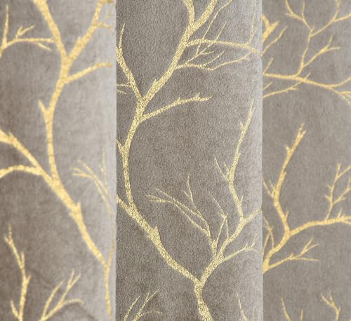 Image of Homefab India Velvet Curtain Room Darkening - Long Door 9 feet, Pack of 1 Panel, Grey