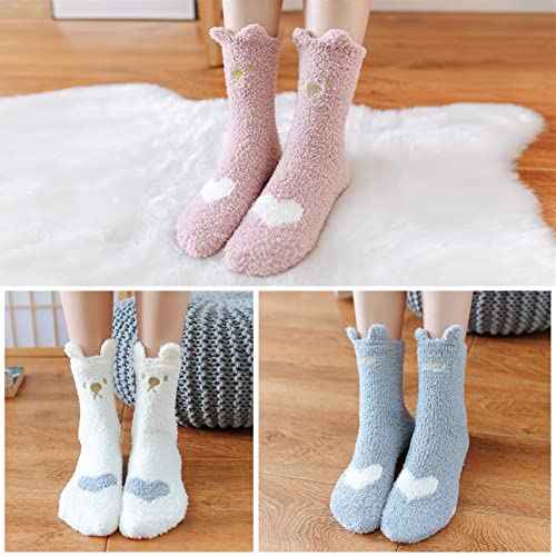 Image of MQELONG Womens Super Soft Fuzzy Cozy Home Sleeping Socks Microfiber Winter Warm Slipper Socks