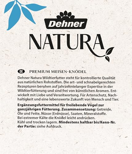 Dehner Natura Premium Meisenknödel mit Netz, ganzjähriges Wildvogelfutter proteinreich / energiereich, hochwertiges Vogelfutter für Wildvögel, 30 Stück je 90 g (2.7 kg)