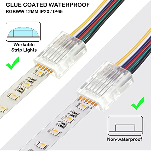 Image of 10 Packs Solderless LED Strip Connector Transparent Track Lighting Connectors Wire Strip Lights 16.4 ft Extension Cable Wire Cord for LED Light Speaker Electrical System