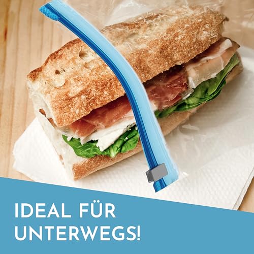 Vaily Zip Gefrierbeutel 30er Set - 1L Frischhaltebeutel zum wiederverschließen - Großes Set zur Lebensmittelaufbewahrung und Einfrieren