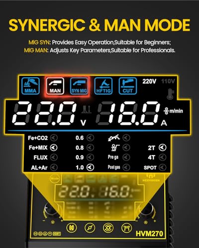 H Hzxvogen Hzxvogen 6 In 1 Welding Machine And Plasma Cutter Combo Gas/Gasless Mig/Stick/Lift Tig/Cut/Spot 200A Aluminum Welder Machine 40Amp 220V Igbt Inverter Max Cut 15Mm Multi Process Welder thumb #2