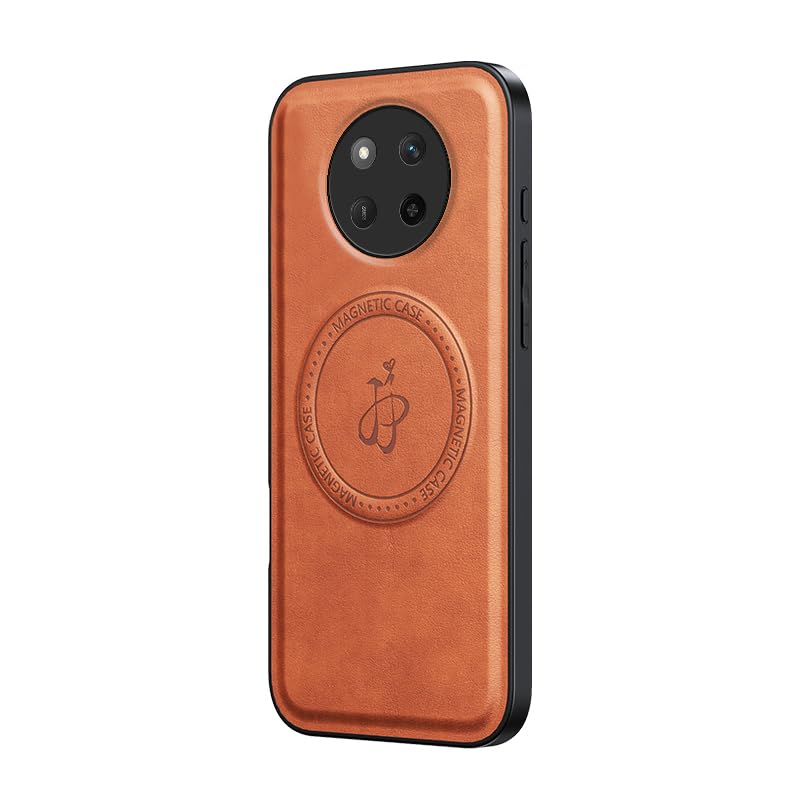 Magnetic for Honor Magic 7 Lite/X9C/X60 Pro 5G Case Leather, Anti-Scratch, Shockproof, [Support MagSafe] Bump - Slim Fit & Soft Phone Cover Compatible with Honor Magic 7 Lite/X9C/X60 Pro 5G (E)