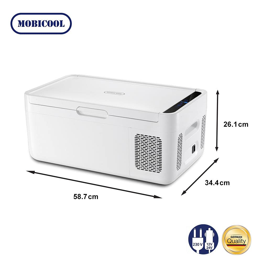 MOBICOOL MCG15 Kompressor-Kühlbox, 15 L, Kühlung bis -18 °C, mit leistungsstarker Schnellkühlung Weiß