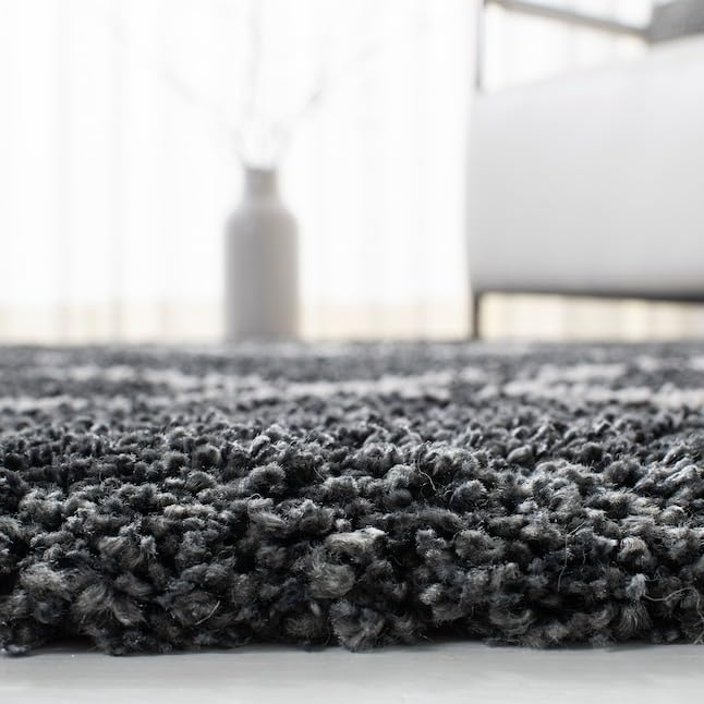 Image of SAGON Luxury Shaggy Carpet for Home | Soft Premium Plush Floor Rug with Anti Skid Backing | Bedroom, Living Room & Bedside Carpet| 1.6 x 4 Feet Gray Ivory Box