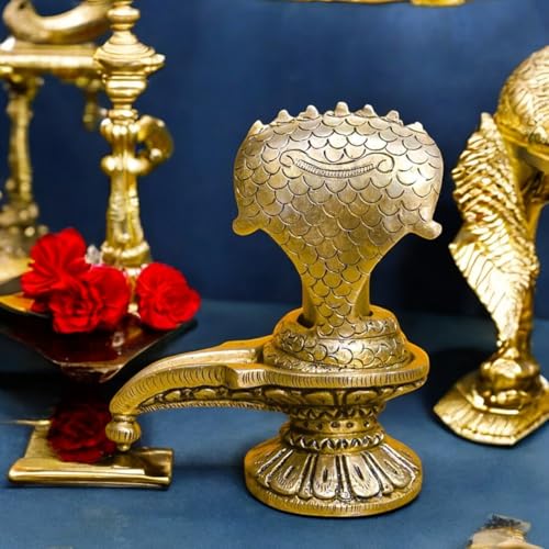Image of SHANTI Brass Shivling for Home Puja, Shiva Lingam for Temple, Office Desk, Gift & Decor (SL2181)