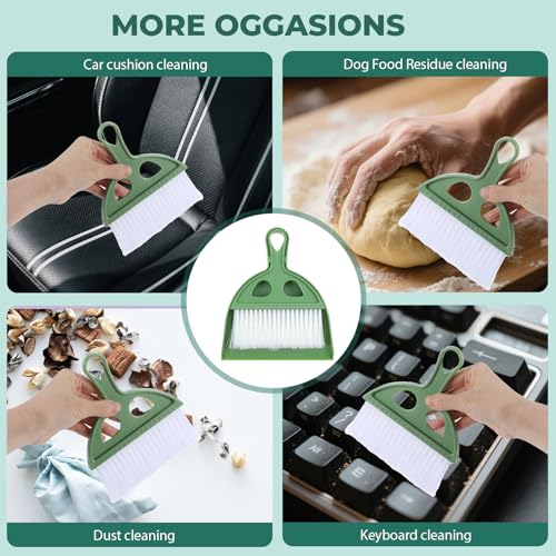 Ouligay Tischbesen mit Schaufel Handfeger und Schaufel, Tischbesen Besen und Kehrschaufel Set, Mini Kehrblech Handfeger Besen, SchaufelBesen Set für Haus, Büro, Schule, Haustier Reinigung – Bild 4