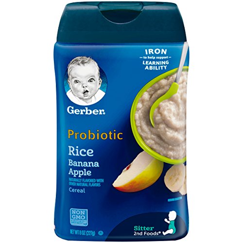 Gerber Baby Cereal, 2nd Foods Probiotic, Rice Banana Apple, 8 Ounce