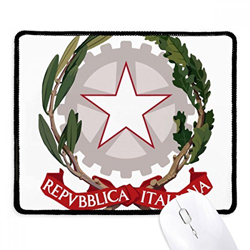 Alfombrilla de ratón antideslizante con bordes cosidos y diseño de Italia negra