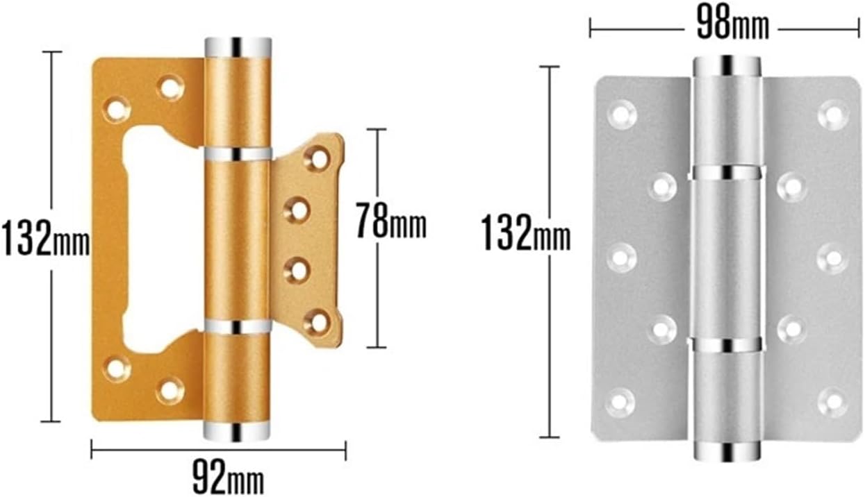 2 Pack Hydraulic Door Hinge Automatic Closer 90° Positioning Adjustable Stopper Soft Closing Hardware(No Groove-Silver)