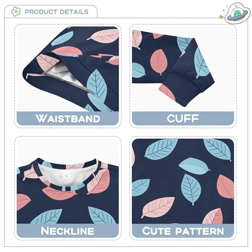 JUNZAN Cartoon Colorful Leaf Little Kids Sweatshirts Hoodies Fleece Outerwear for Kids Camping 4T3