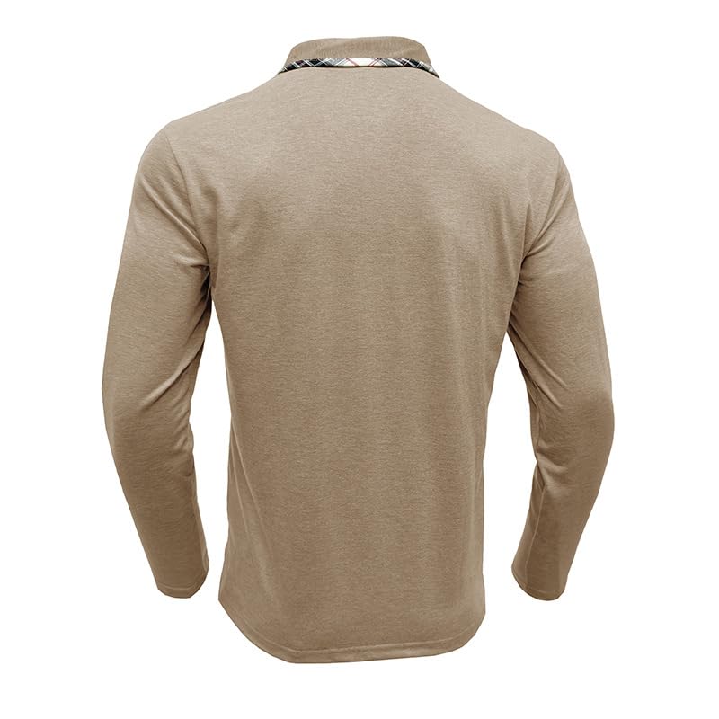 Aulemen Mens Long Sleeve Polo Shirts Casual Moisture Stylish Golf Tops Pocket miniatura 4