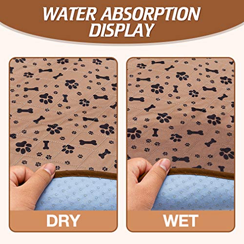 Waterproof Dog Food Mat Non-Slip - 2 Pack Dog Bowl Mat Absorbent Pet Feeding Mats Washable Pee Pads for Puppies Cats… - Image 4