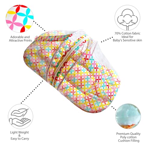 Image of VParents MIte (Flower) Cotton Bedding Set & Mosquito Net
