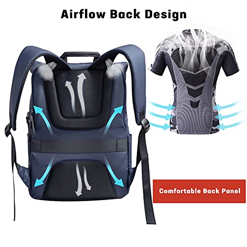 Cots Laptop Backpack For Work, Unisex Business Travel Backpack Fits 15.6 Inch Slim Notebook, Water Resistant College Backpack, Fashion Casual Daypack Gifts For Men & Women, Dark Blue #TOP2