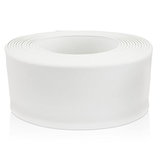 Miniatura 7 de Base de pared de vinilo gris de 4 pulgadas x 20 pies, sin pegamento, duradera y flexible, base de vinilo fácil de instalar que resiste arañazos,