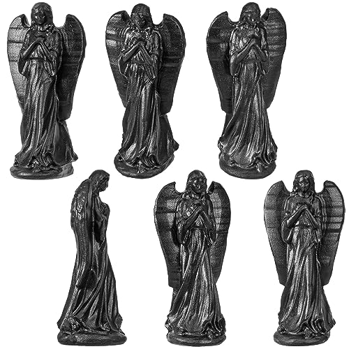 Nupuyai 3.3" Obsidian Crystal Angel Statue - Image 4